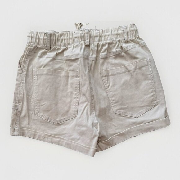No Comment Shorts Womens Size Large Cotton Blend Beige Neutral Khaki - Picture 4 of 4